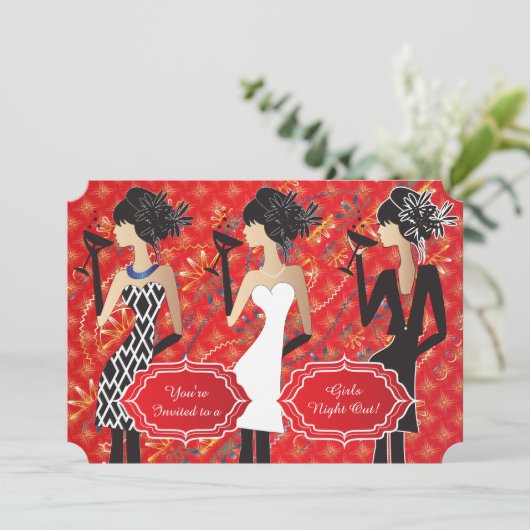 カスタム ガールズ バースデーパーティー 招待状 (スタンド正面)