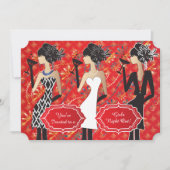 カスタム ガールズ バースデーパーティー 招待状 (正面)