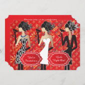 カスタム ガールズ バースデーパーティー 招待状 (正面/裏面)