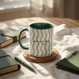カスタム ガール・ダッド・クラブ ストライプ 陶器コーヒー マグカップ