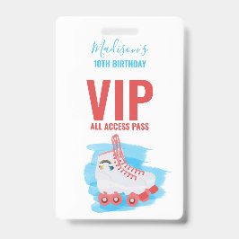 カスタム ガール バースデー パーティー ローラー スケート VIP パス バッジ
