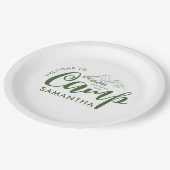 カスタム キャンプ ブライズ パーティー モダン ラスティック ペーパープレート (アングル)