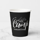 カスタム キャンプ ブライズ パーティー モダン ラスティック 紙コップ (裏面)