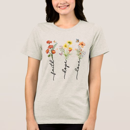 カスタム キリスト教 信仰 希望 愛 トライブレンドTシャツ (正面)