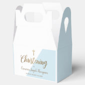 カスタム《キリスト教》洗礼式や命名式ブルー男の赤ちゃん優先ボックス フェイバーボックス (オープン)