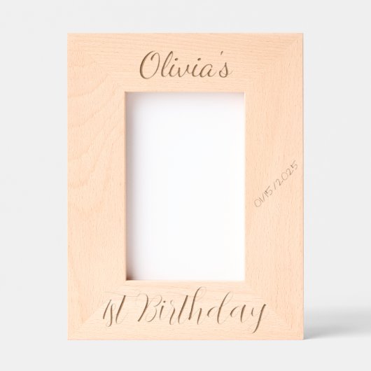 カスタム《キリスト教》洗礼式や命名式、バプテスマ、キンセアニェラ、4x6" レーザー彫刻フレーム (正面)