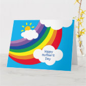 カスタム クラウド、太陽と虹の母の日 カード (黄色い花)