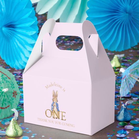 カスタム クラシックうさぎ 初誕生日 フェイバーボックス (パーティー)