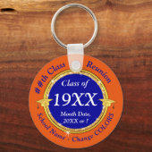 カスタム、クラス懇親会の好意、オレンジ、青、白 キーホルダー (正面)