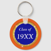 カスタム、クラス懇親会の好意、オレンジ、青、白 キーホルダー (裏面)