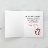 カスタム クリスマスおめでとう 面白いペンギン 友達へ シーズンカード (内部)