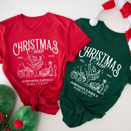 カスタム クリスマスクルー 一致するファミリーグループ Tシャツ