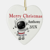 カスタム クリスマスツリー 宇宙飛行士 セラミックオーナメント (右)