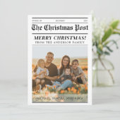 カスタム クリスマス新聞表紙のご挨拶 招待状 (スタンド正面)