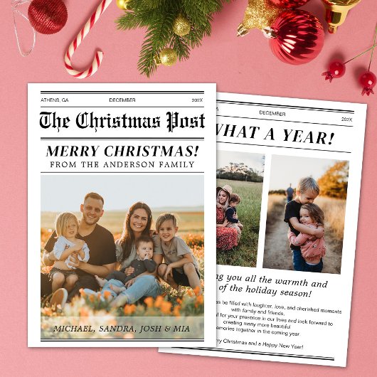 カスタム クリスマス新聞表紙のご挨拶 招待状