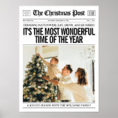 カスタム クリスマス新聞 デコレーション, ファミリークリスマス ポスター (正面)