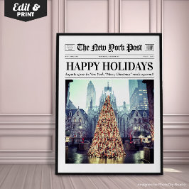 カスタム クリスマス新聞、トレンディーなクリスマスアート ポスター