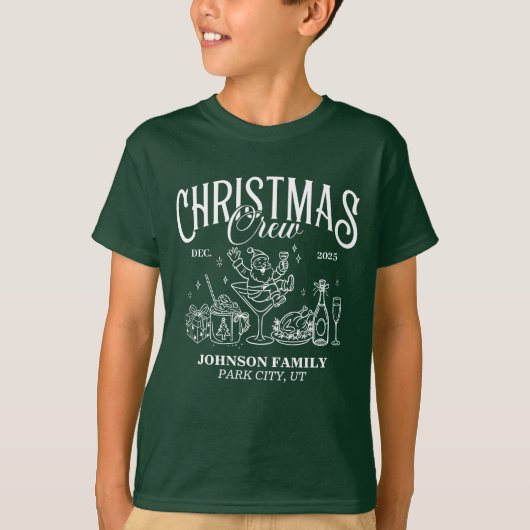 カスタム クリスマス クルー ファミリー おそろい グループ Tシャツ (正面)