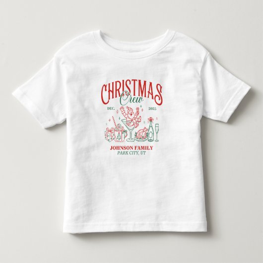 カスタム クリスマス クルー 一致 ファミリー グループ トドラーTシャツ (正面)