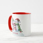カスタム クリスマス スノーマン コーヒーマグ マグカップ (正面左)