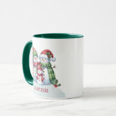 カスタム クリスマス スノーマン マグカップ (正面左)