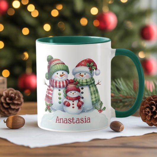 カスタム クリスマス スノーマン マグカップ