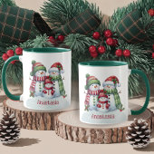 カスタム クリスマス スノーマン マグカップ
