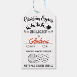 カスタム クリスマス、ノーティーオアナイス リンディーエクスプレス ギフトタグ