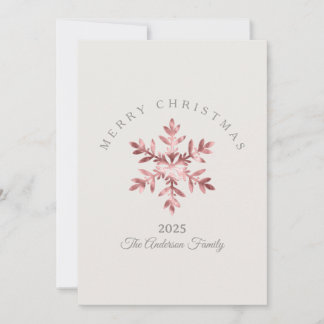 カスタム クリスマス ピンクのバラの雪の結晶 金属