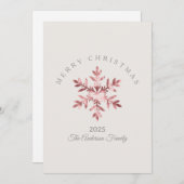 カスタム クリスマス ピンクのバラの雪の結晶 金属 (正面/裏面)