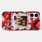 カスタム クリスマス 写真 フェスティバル 赤 白 Case-Mate iPhoneケース (裏面 (横))