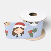 カスタム クリスマス 動物病院 サテンリボン (リール)