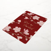 カスタム クリスマス 新年 フローラル フォイル インビテーション 箔招待状 (回転した状態)