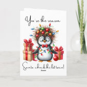 カスタム クリスマス 面白いペンギン 友達へのプレゼント (裏面)