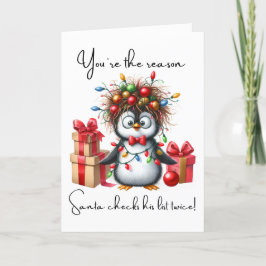 カスタム クリスマス 面白いペンギン 友達へのプレゼント