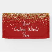 カスタム クリムソン & クリーム 誕生日パーティー フォトブース 横断幕 (横)