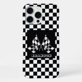 カスタム クール チェッカーフラグ iPhoneケース (裏面)