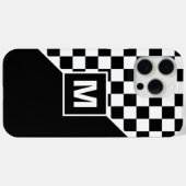 カスタム クール 黒と白の市松模様の旗 パターン Case-Mate iPhoneケース (裏面 (横))