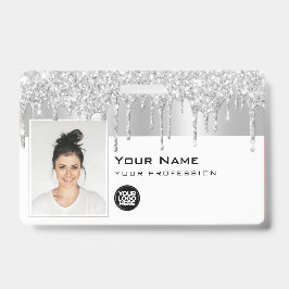 カスタム·グラム社員の写真、バー·コード、ロゴ、名前 バッジ