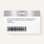 カスタム·グラム社員の写真、バー·コード、ロゴ、名前 バッジ (裏面)