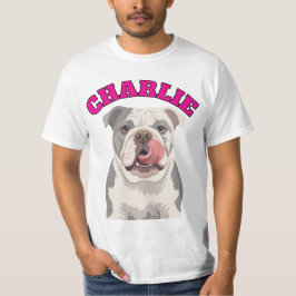カスタム グランピー イングリッシュブルドッグ リッキング ノーズ ベクター Tシャツ