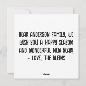 カスタム グリーン ブルー オンブレ メリークリスマス ヤル シーズンカード (裏面)