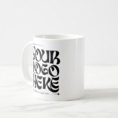 カスタム グルービー スター ビジネス ロゴ コーヒーマグカップ (正面左)