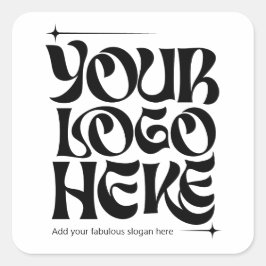 カスタム グルーヴィー レトロ ビジネス ロゴ スクエアシール