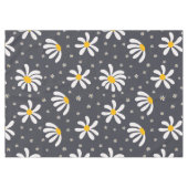 カスタム グレーとホワイトのデイジー フラワーテーブルクロス テーブルクロス (正面(横))