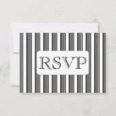 カスタム グレー ストライプ RSVP カード (正面)