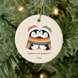 カスタム コージー プライドペンギン クリスマス セラミックオーナメント
