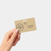 カスタム コーポレート 水平 ID – 両面写真 QR バッジ (手持ち)