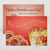 ::カスタム:: コーラルゴールド ラスベガス デラックス ウェディング 招待状 (正面/裏面)