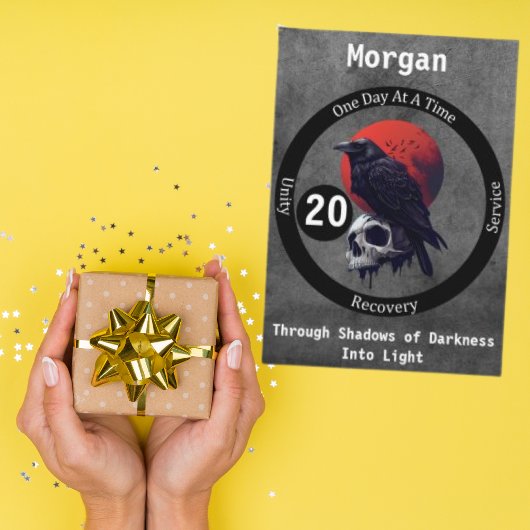 カスタム ゴシック ラヴェン リカバリー マイルストーン カード